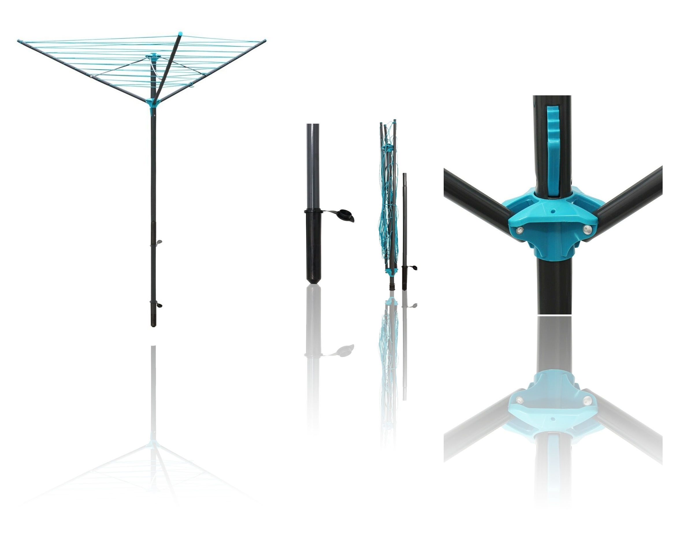 3-Arm Rotary Airer With Ground Spike 30m