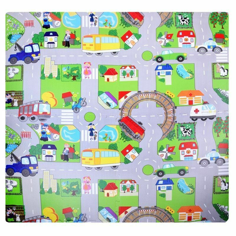 Interlocking City Puzzle Eva Mat 4 Tiles (16 Square Feet)